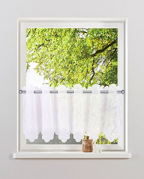 Home affaire Scheibengardine Maarle (1 St), Durchzuglöcher, transparent, Po günstig online kaufen