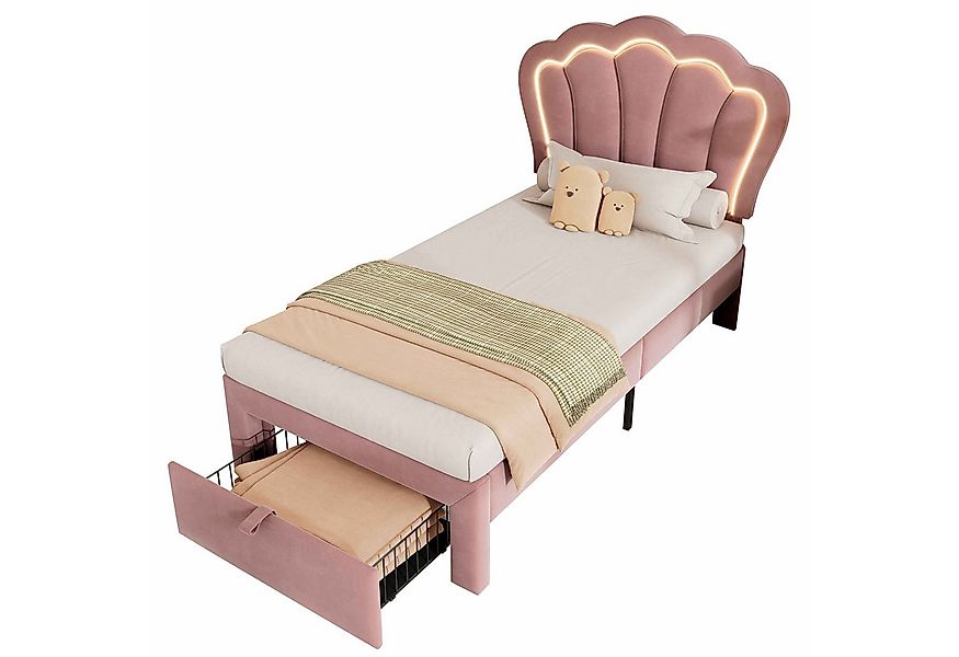 BlingBin Einzelbett Kinderbett Polsterbett (Jugendbett mit Schubladen 90 x günstig online kaufen