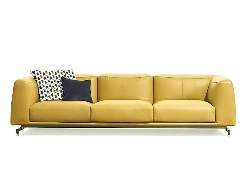 Xlmoebel Sofa Großes Design-Sofa in XXL-Größe aus gelbem Leder, 4-Sitzer-Po günstig online kaufen