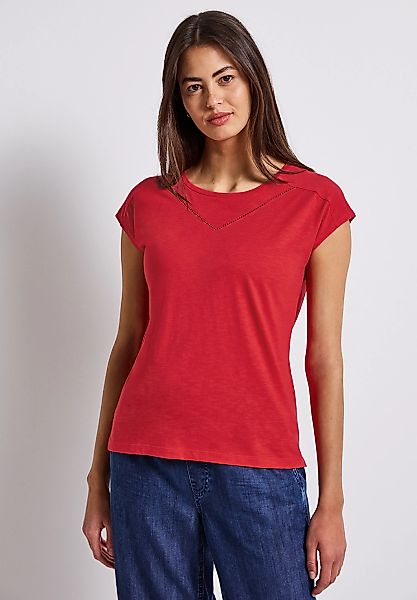 STREET ONE T-Shirt, mit Materialmix günstig online kaufen