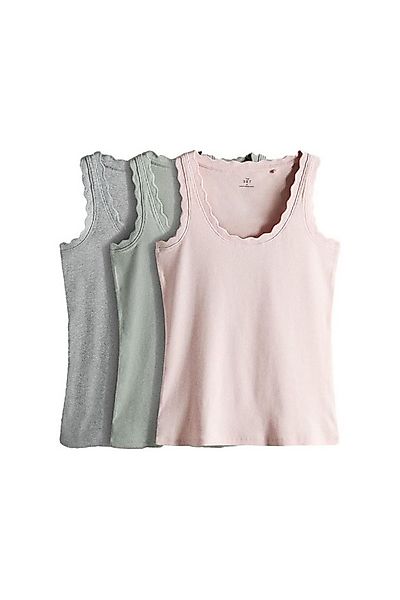 The Set T-Shirt The Set Trägertops mit Bogenkante, 3er-Pack (3-tlg) günstig online kaufen