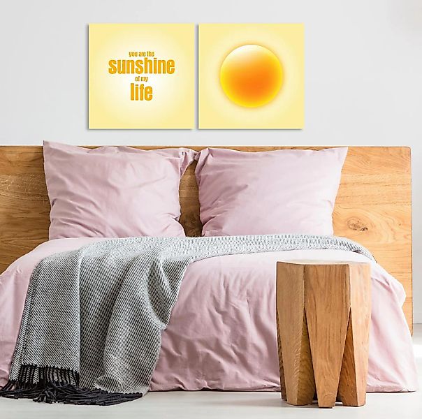 queence Leinwandbild »Sunshine«, Sonnenaufgang-Kunst-Modern-Spa-Spa Bilder- günstig online kaufen