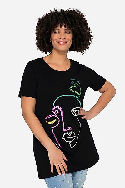 Angel of Style T-Shirt T-Shirt Metallic-Gesichts-Motiv Rundhals Halbarm günstig online kaufen