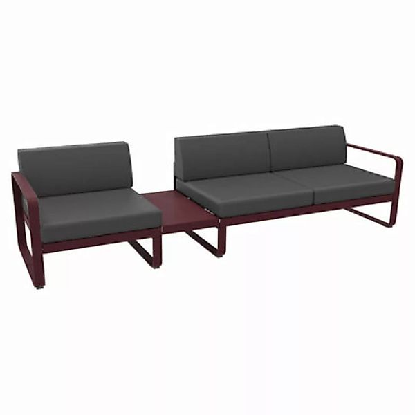 Gartensofa 3-Sitzer Bellevie metall textil grau / n° 1 A - L 275 cm - Stoff günstig online kaufen