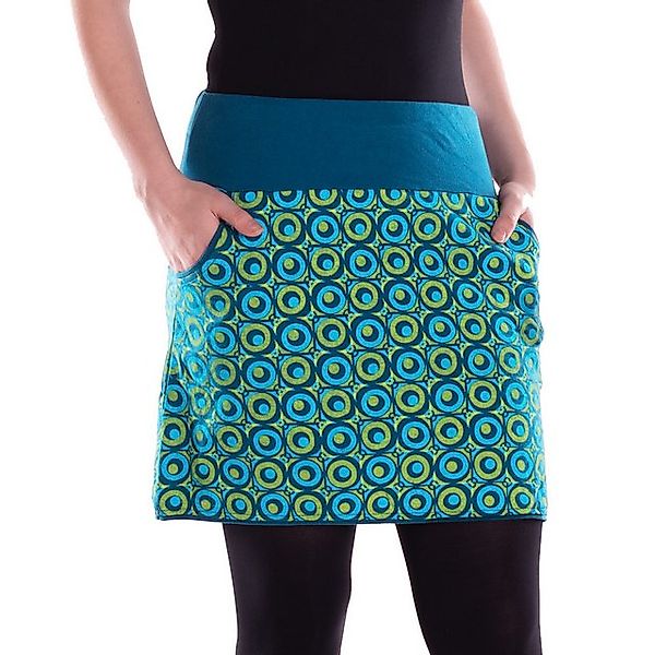 Vishes Minirock Damen Mini-Rock Baumwolle Kreise-Druck elastischer Bund mit günstig online kaufen
