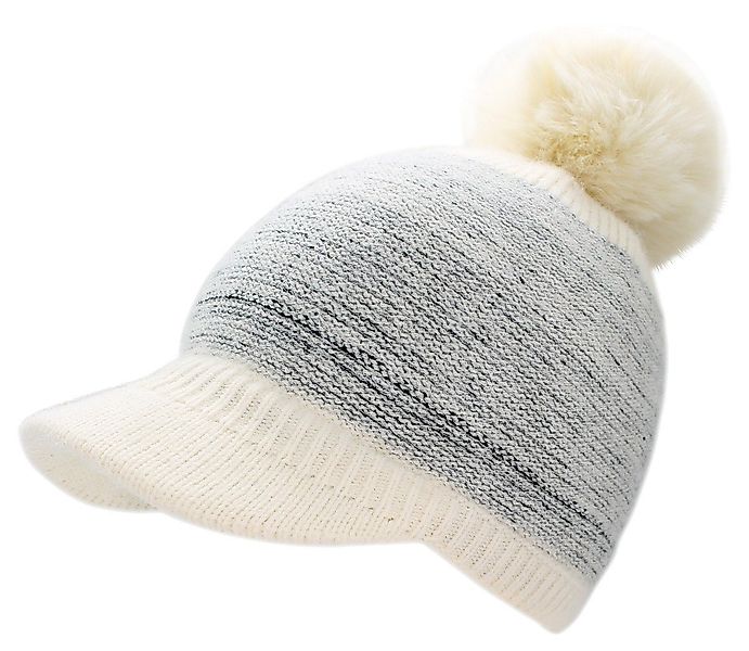 dy_mode Strickmütze Damen Schirmmütze Gefüttert zweifarbige Strickmütze mit günstig online kaufen