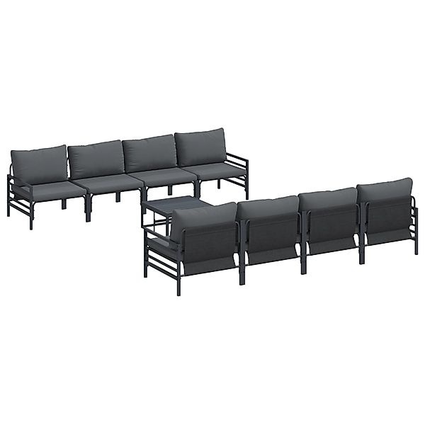 vidaXL Garten-Sofa-Set mit Kissen 9-Tlg Anthrazit Stahl Stoff 3378958 günstig online kaufen