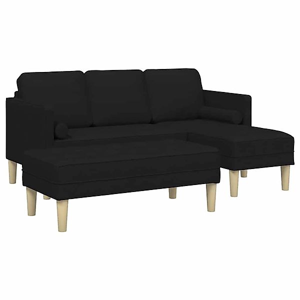 vidaXL Sofa-Set 2-Tlg Schwarz 173 x 131 x 67 cm Stoff 3329254 günstig online kaufen