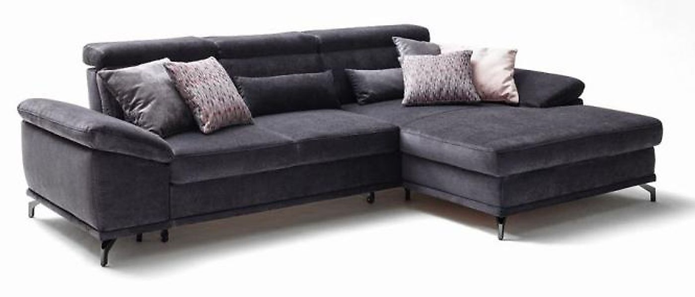Ecksofa Schwarz Rechts 295 x 183 cm Candida günstig online kaufen