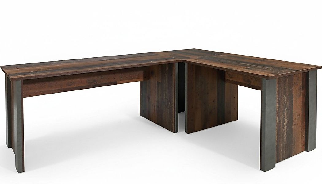 FORTE Schreibtisch Eckschreibtisch Arbeitstisch CLIF - Old Wood Vintage und günstig online kaufen