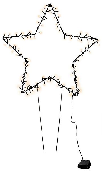 Spetebo Gartenstecker XL LED Stern Gartenstecker 60 cm mit Timer 140 LED (S günstig online kaufen