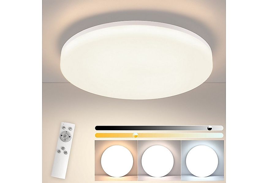 Nettlife LED Panel Deckenlampe Flach 18W Ø22CM Rund Dimmbar Fernbedienung, günstig online kaufen