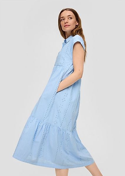 s.Oliver Maxikleid Baumwollkleid mit All-over-Stickerei im günstig online kaufen