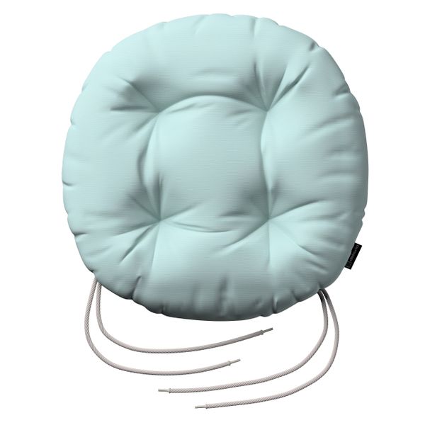 Stuhlkissen Adam mit Bindeschnur, hellblau, ⌀ 40 x 8 cm, Cotton Panama (702 günstig online kaufen
