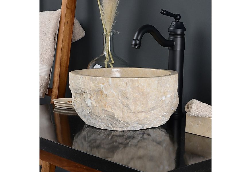 wohnfreuden Aufsatzwaschbecken Erosi Marmor Waschbecken 30 cm creme (Kein S günstig online kaufen