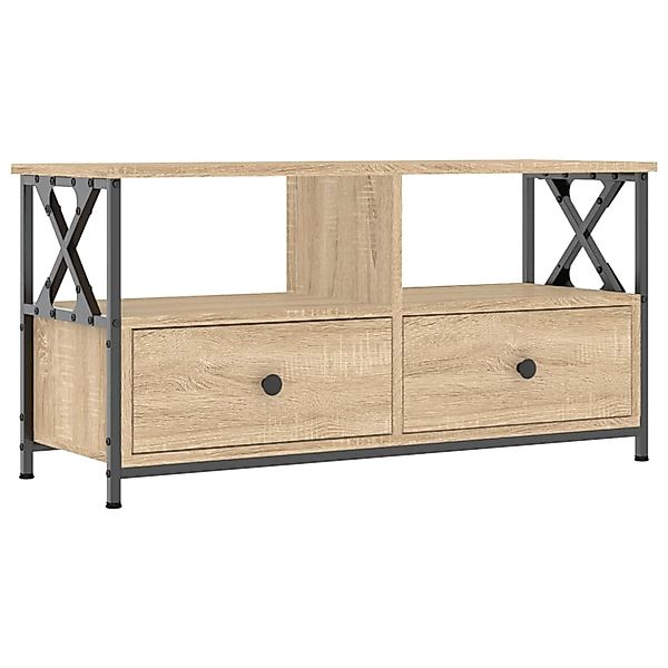 vidaXL TV-Schrank Sonoma-Eiche 90x33x45 cm Holzwerkstoff & Eisen 831794 günstig online kaufen