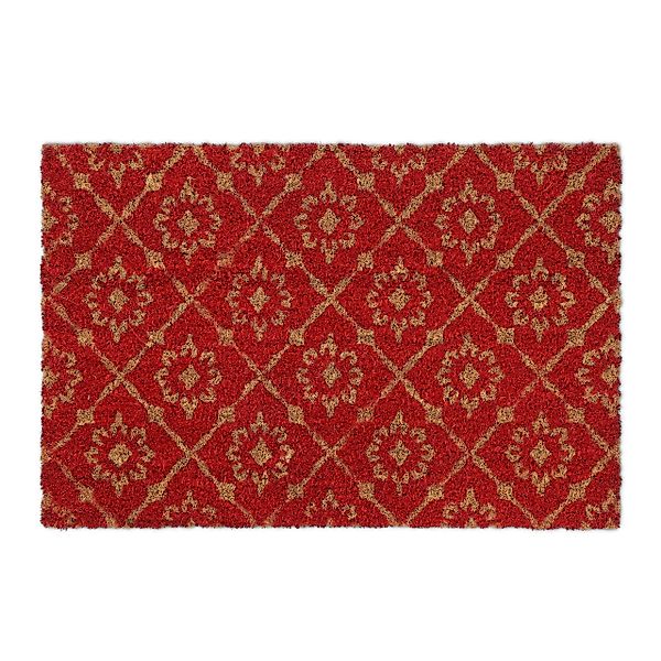 relaxdays Fußmatte Kokos Fußmatte mit floralem günstig online kaufen