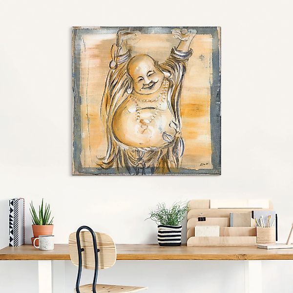 Artland Wandbild "Fröhlicher Buddha II" Religion 1 Stk. tlg. als Alubild, O günstig online kaufen