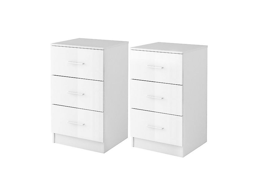 COSTWAY Nachttisch (2-St), mit 3 Schubladen, Büroschrank Beistelltisch 37x3 günstig online kaufen
