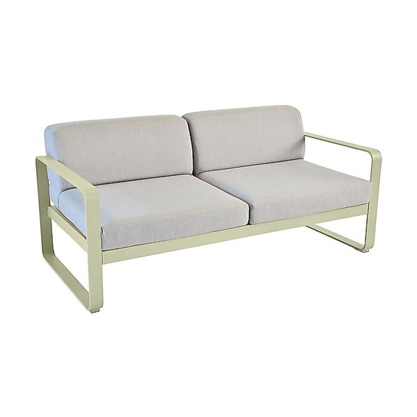 Bellevie Lounge-Sofa 2-Sitzer 65 Lindgrün 79 Flanellgrau günstig online kaufen