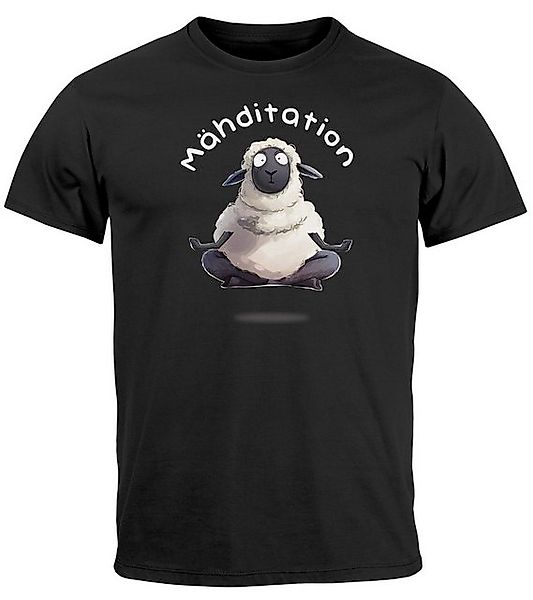 MoonWorks Print-Shirt Herren T-Shirt Mähditation Meditation günstig online kaufen