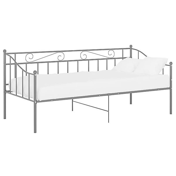 vidaXL Bett Schlafsofa Bettgestell Grau Metall günstig online kaufen