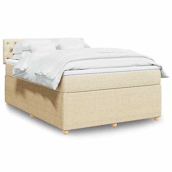 vidaXL Boxspringbett mit Matratze Creme 140x190 cm Stoff 3289763 günstig online kaufen