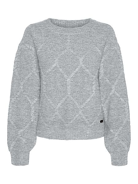 NOISY MAY Gestrickter Pullover Damen Grau günstig online kaufen