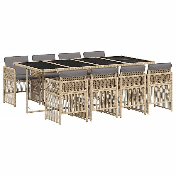 vidaXL Garten-Essgruppe 9-tlg. Garten-Essgruppe mit Kissen günstig online kaufen