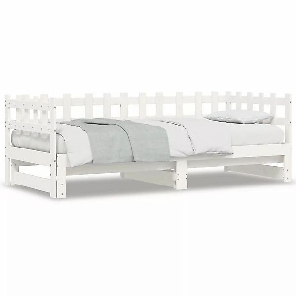 vidaXL Bett Tagesbett Ausziehbar Weiß 2x(80x200) günstig online kaufen