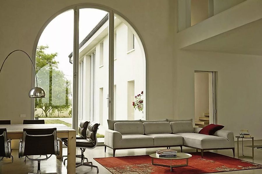 JVmoebel Ecksofa Ecksofa Moderne Design Grau Sofas Stoff L-Form Couch Wohnz günstig online kaufen