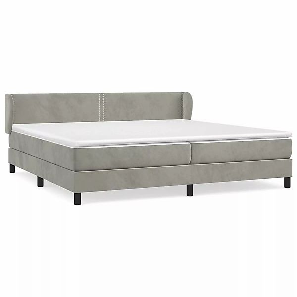 vidaXL Boxspringbett mit Matratze Hellgrau 200x200 cm Samt1372299 günstig online kaufen