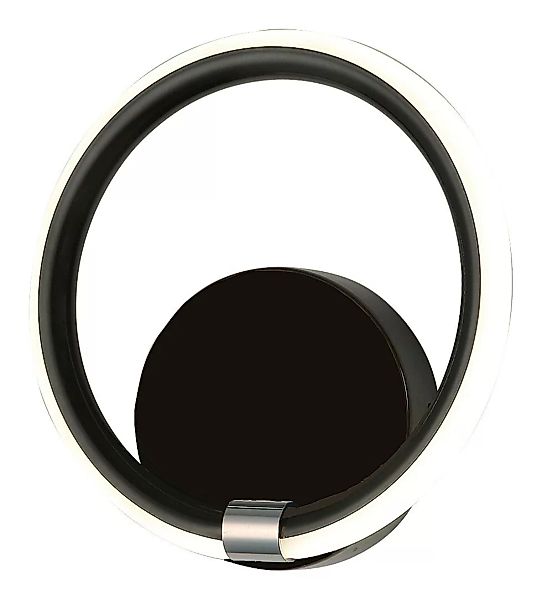 LED Wandleuchte Schwarz Metall Silikon Ring Willow günstig online kaufen