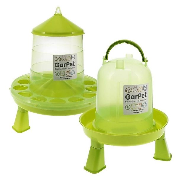 GarPet Wasserspender Geflügel Futterautomat und Tränke Set mit Füßen Hühner günstig online kaufen