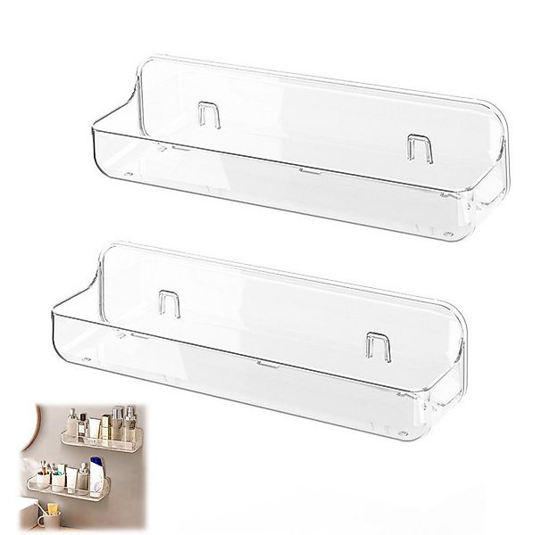 NUODWELL Duschablage 2 Stück Duschablage Ohne Bohren, Transparenter Badezim günstig online kaufen