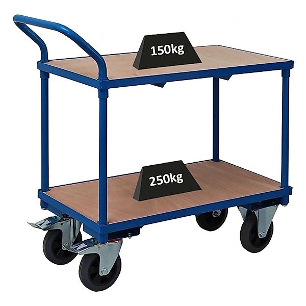 PROREGAL Profi Tischwagen mit 2 Etagen HxBxT 95 x 50 x 97 cm Traglast 400 k günstig online kaufen
