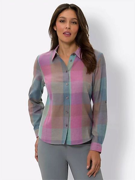 Sieh an! Klassische Bluse Flanell-Bluse günstig online kaufen