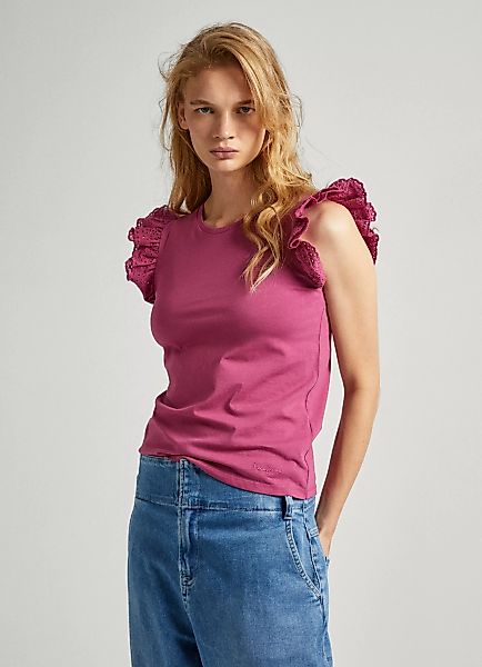 Pepe Jeans T-Shirt LINDSAY mit Rüschen günstig online kaufen