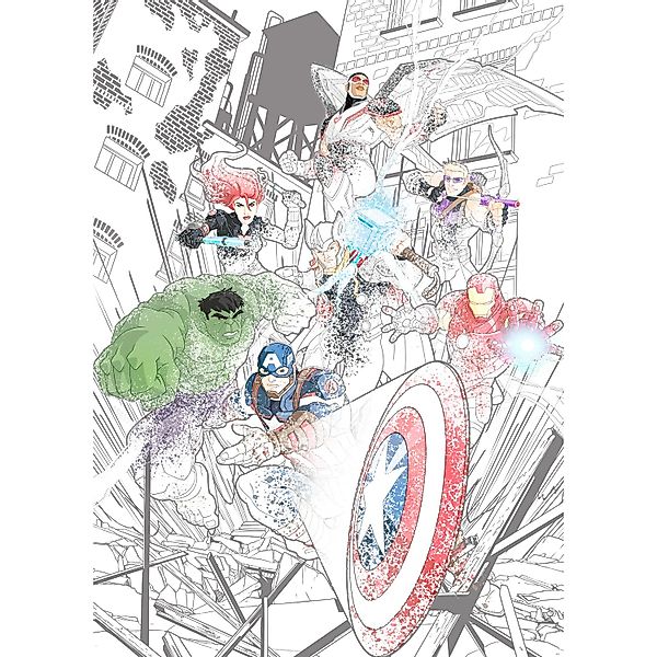 Sanders & Sanders Fototapete Die Rächer Multicolor 200 x 280 cm 612087 günstig online kaufen
