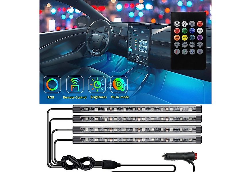 Rosnek LED Stripe 4 Stück, 12cm, 8 Farben, Musiksyn, Stimmungslichter für A günstig online kaufen
