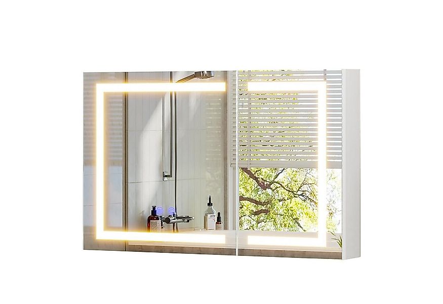MSMASK Spiegelschrank Bad mit Beleuchtung und integrierter Steckdose, Badez günstig online kaufen