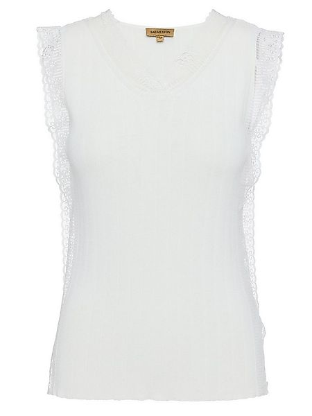 Sarah Kern Spitzentop Stricktop Figurbetont mit Spitzenbesatz günstig online kaufen
