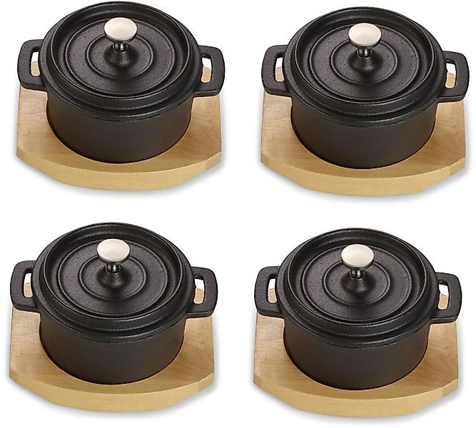 ECHTWERK Servierpfanne »4x Mini-Kochtopf aus Gusseisen« Gusseisen Set, 4 St günstig online kaufen