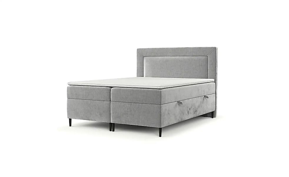 Boxspringbett mit Stauraum   ¦ grau ¦ Maße (cm): B: 142 H: 123 Betten > Kom günstig online kaufen