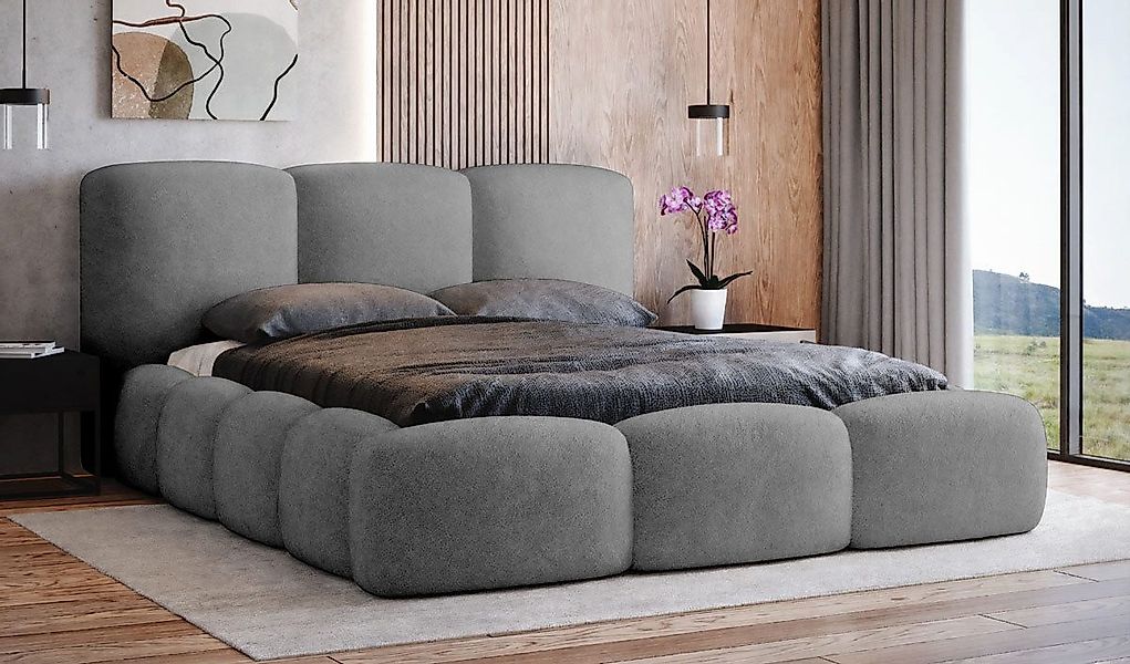 Luxusbetten24 Polsterbett Designer Polsterbett Alena Bouclé, mit Stauraum günstig online kaufen