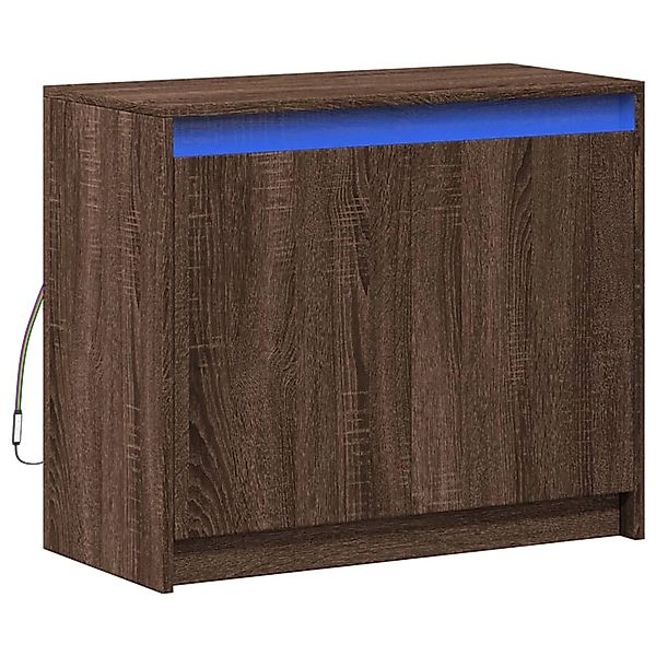 vidaXL LED-Sideboard Braun Eichen-Optik 72x34x61 cm Holzwerkstoff 852179 günstig online kaufen