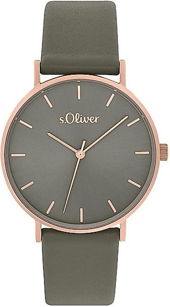 s.Oliver Quarzuhr 2033488, Armbanduhr, Damenuhr, analog, Lederarmband günstig online kaufen