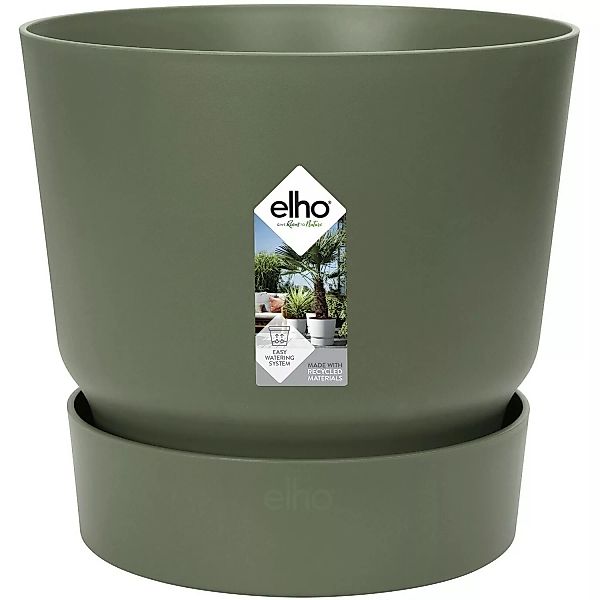 Elho Blumentopf Greenville Rund 16 cm Laubgrün günstig online kaufen