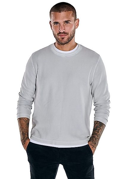 emilio adani Langarmshirt Herren Pullover strukturiert, Hellgrau günstig online kaufen