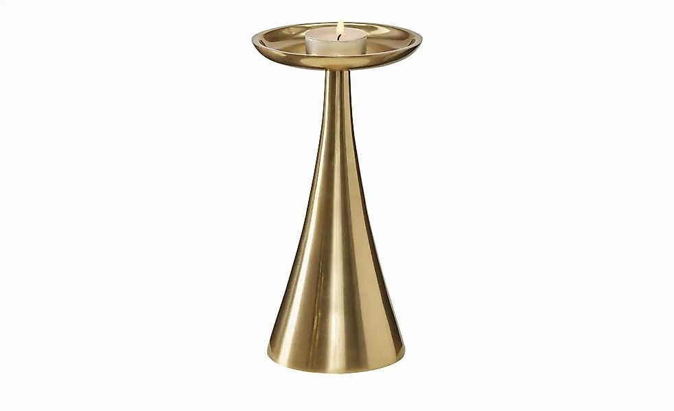 HOME STORY Kerzenständer   ¦ gold ¦ Aluminium ¦ Maße (cm): H: 20  Ø: 10 Acc günstig online kaufen